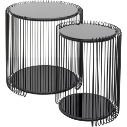 Table d appoint Wire Cut Out noir (2/Set)