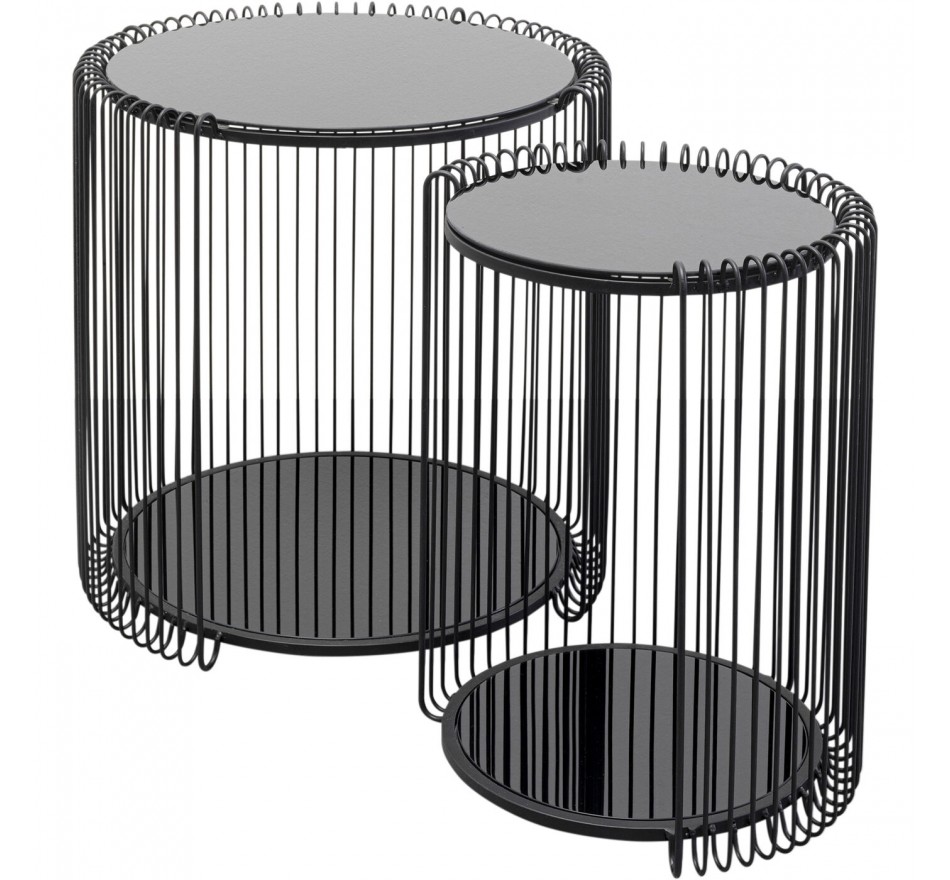 Bijzettafel Wire Double zwart (2/Set) Kare Design