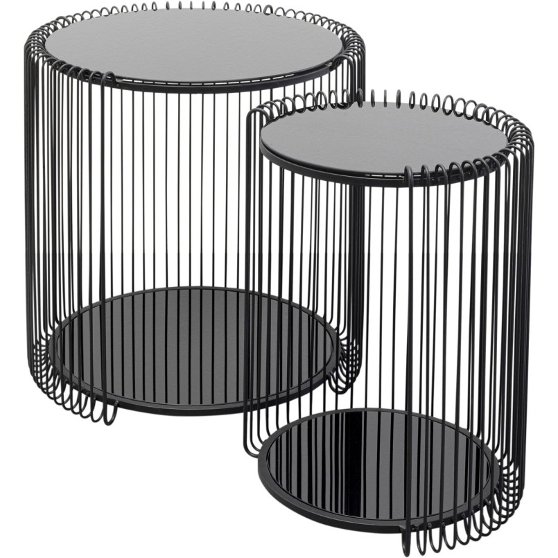 Table d appoint Wire Cut Out noir (2/Set)