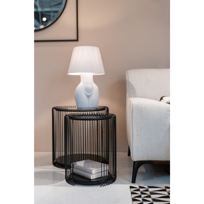 Table d appoint Wire Cut Out noir (2/Set)