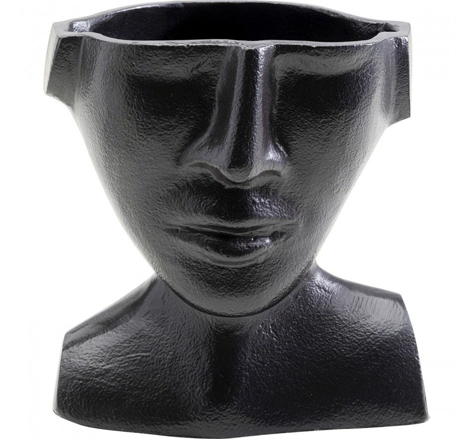 Vaas Rostro gezicht zwart 17cm Kare Design