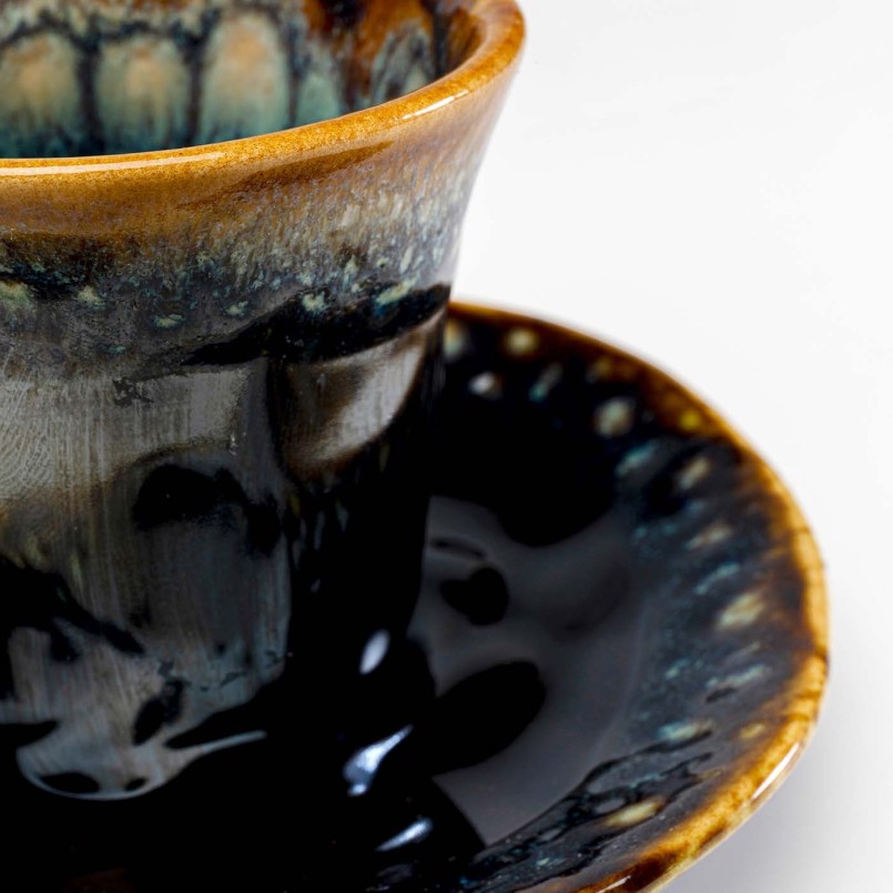 Blue stoneware coffee cups and bowls - Lio - Kare Design