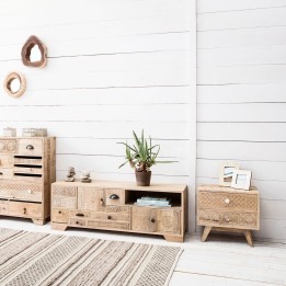 Authentic mango wood look bedside table - Puro - kare Design
