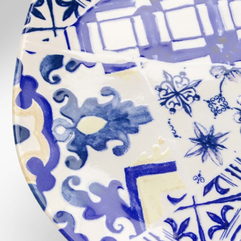 Assiettes plates bleues et blanches - Fresco - Kare Design