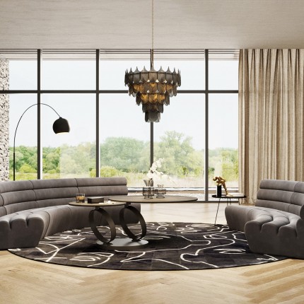 Vloerkleed gezicht zwart Ø250cm Kare Design