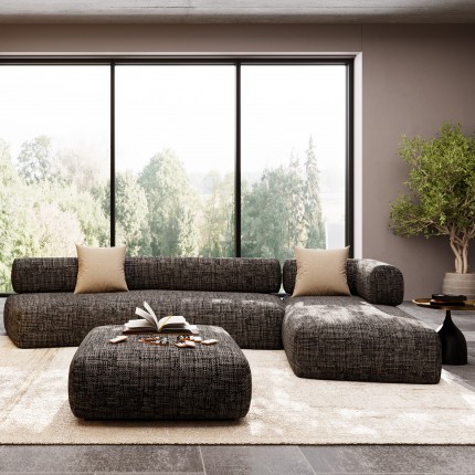 Corner Sofa Right Bow black and white Kare Design