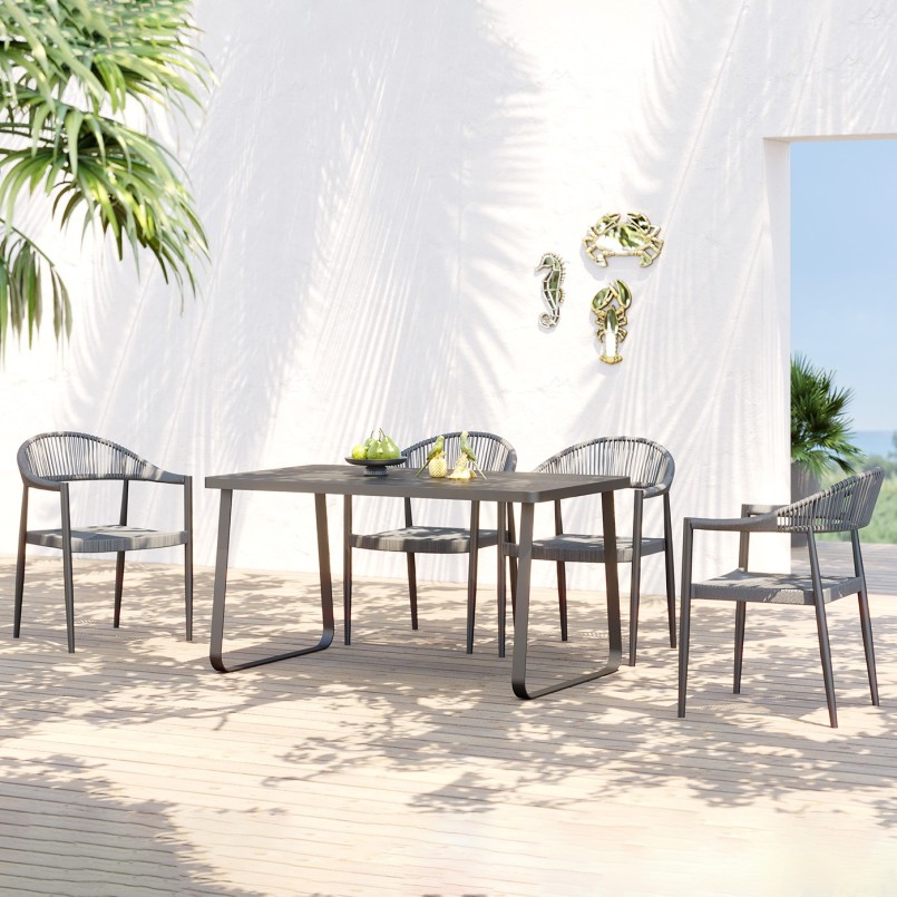 Grijze tuinstoel met armen - Palma - Kare Design