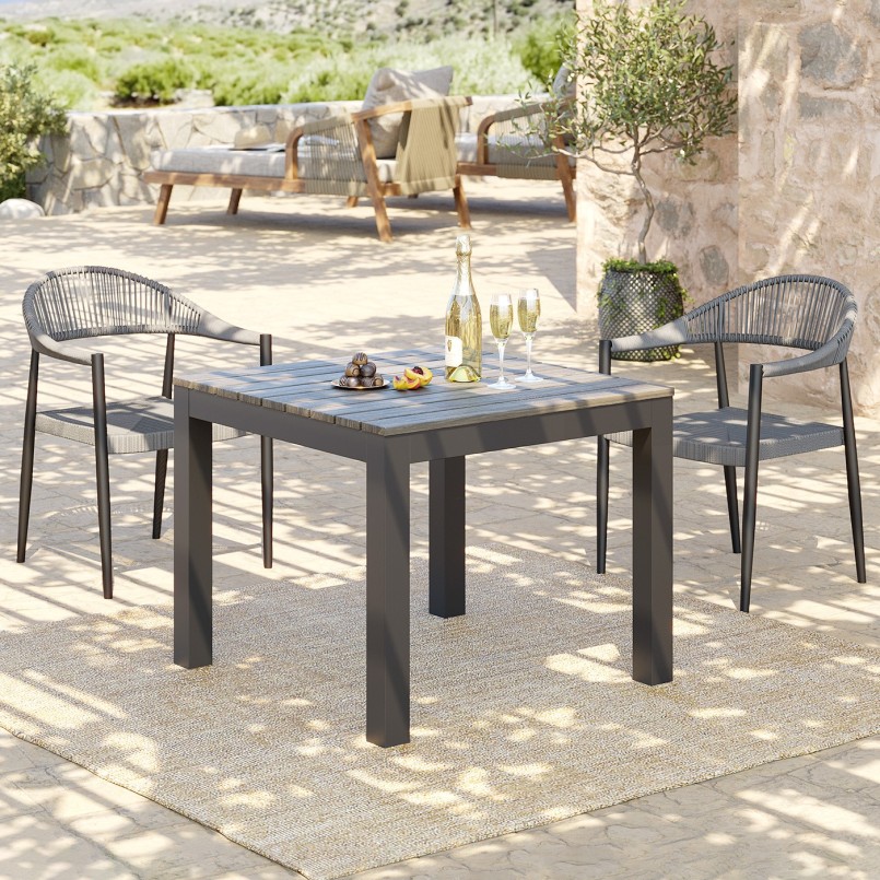 Grey garden chair with arms - Palma - Kare Design