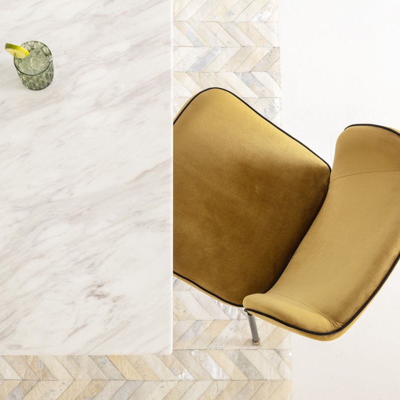 Chaise rétro velours jaune - Irina - Kare Design