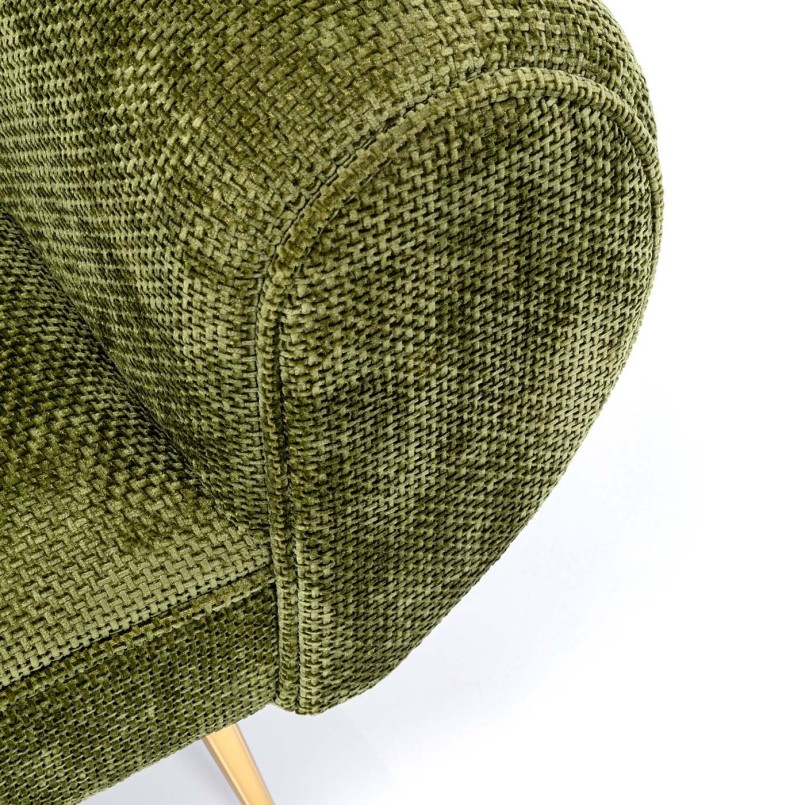 Groen fluweel en gouden stalen bank - Trono - Kare Design