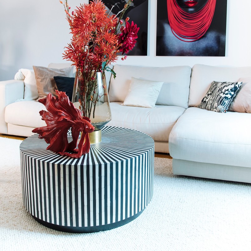 Eigentijdse zwart-witte salontafel - Electra - Kare Design