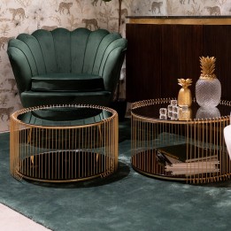 Messing gespiegelde salontafels - Wire Double - Kare Design