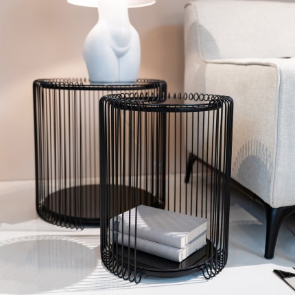 Side Table Wire Double black (2/Set) Kare Design