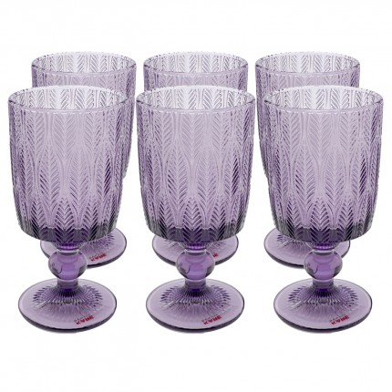 Wine glass Fogli purple (6/set) Kare Design
