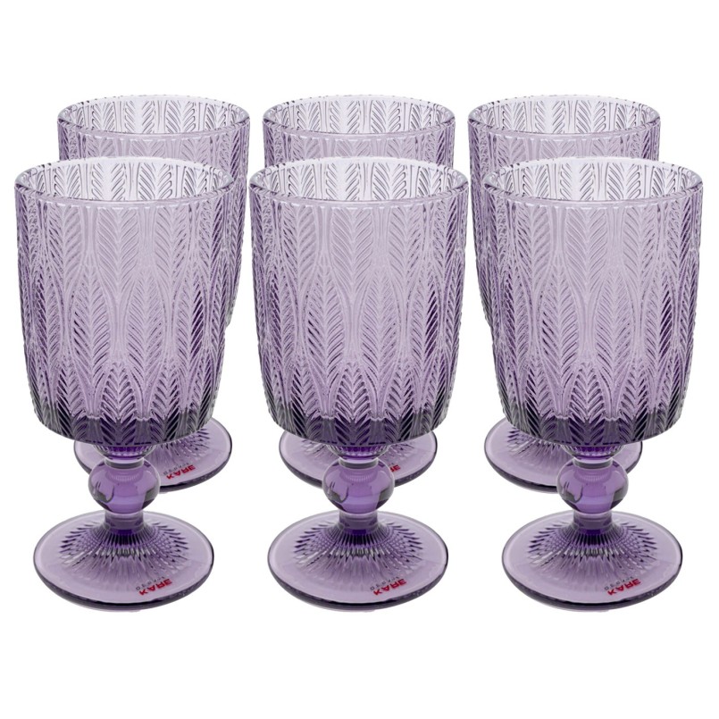 Paarse glazen wijnglazen - Fogli - Kare Design