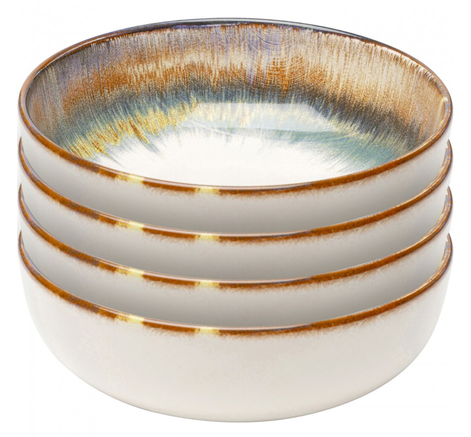 Kommen Organic Ø18cm blauw (4/set) Kare Design