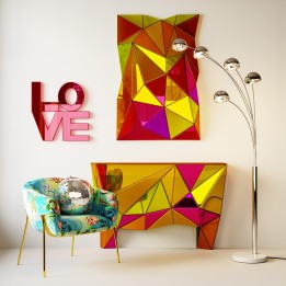 Multicolored unstructured mirror - Prisma - Kare Design