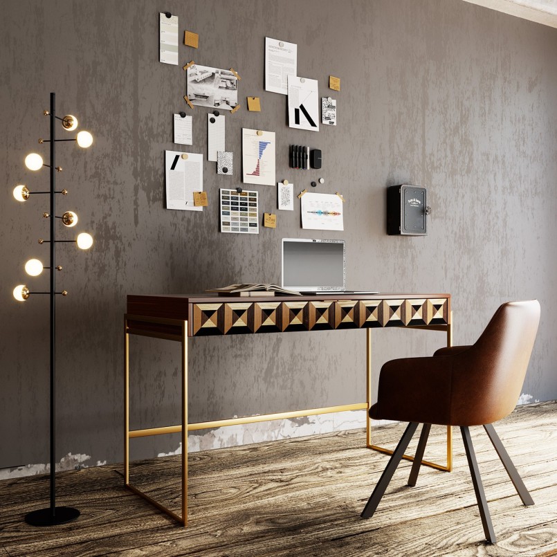 Stoel met bruine draaiarmen - Coco - Kare Design