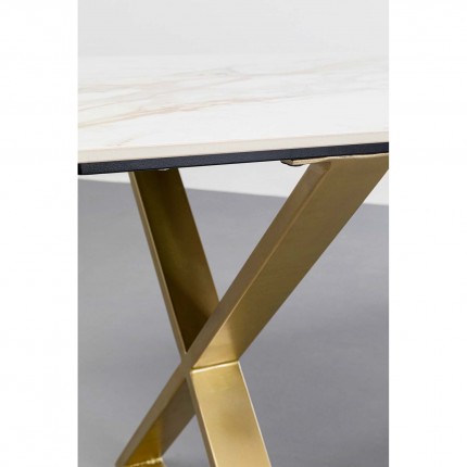 Eettafel Eternity Cross wit en goud 160x80cm Kare Design