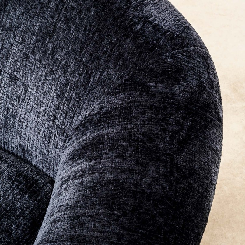 Fauteuil pivotant en velours bleu foncé - Ciao - Kare Design
