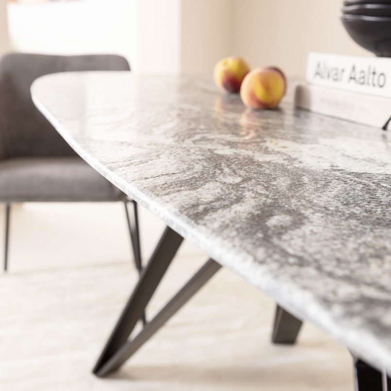 Grijs en wit granieten eettafel - Okinawa - Kare Design