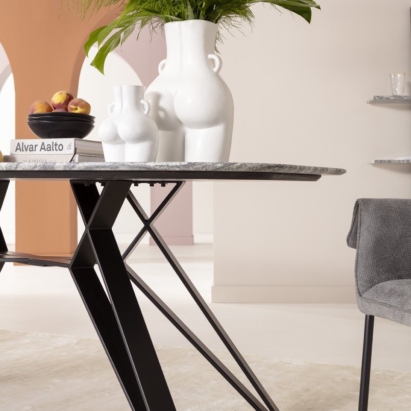 Grijs en wit granieten eettafel - Okinawa - Kare Design