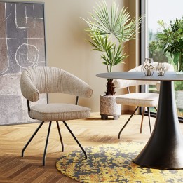 Chaise pivotante Arabella argent