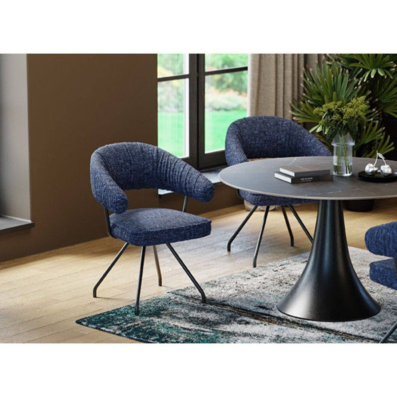 Chaise pivotante Arabella bleu
