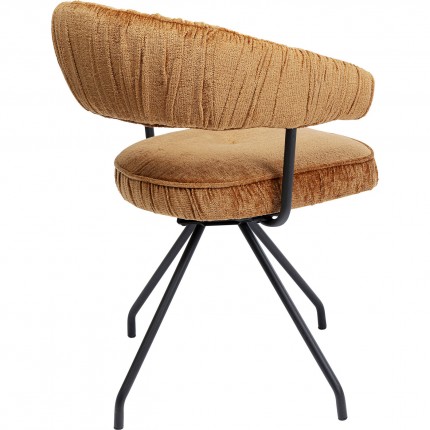 Draaistoel met armleuningen Arabella oranje Kare Design