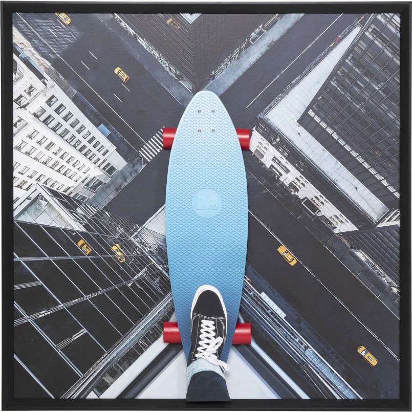 Tableau encadré Skyline Skater 149x149cm