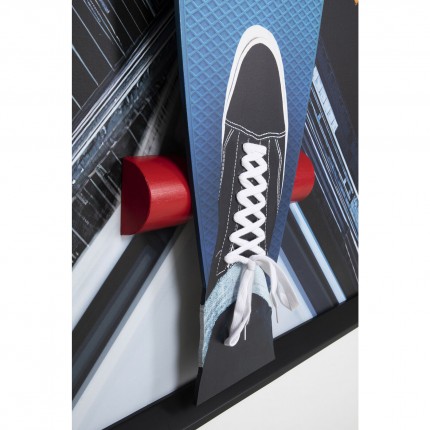 Framed Picture 3D Skyline Skater 149x149cm Kare Design