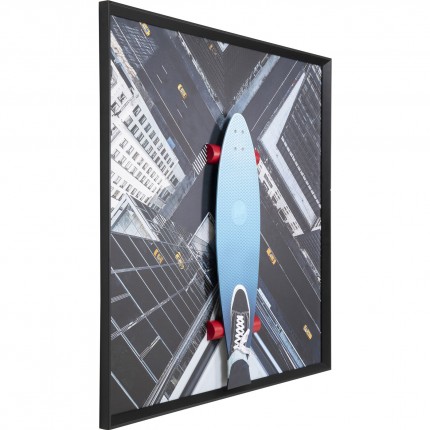 Schilderij 3D Skyline Skater 149x149cm Kare Design
