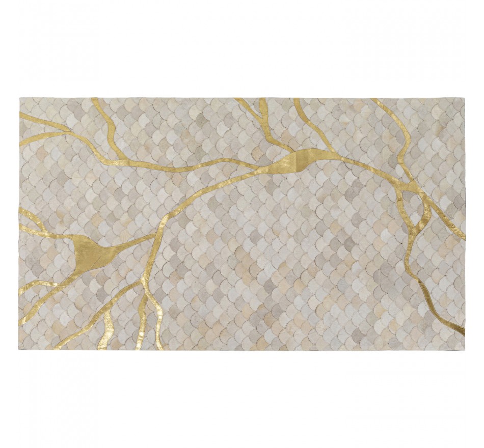 Tapis Fulmine 240x170cm crème et doré Kare Design