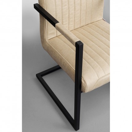 Chair with armrests Cantilever Thamos beige Kare Design