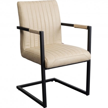 Chair with armrests Cantilever Thamos beige Kare Design