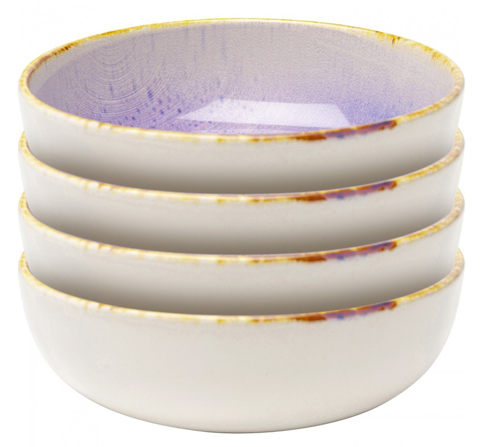 Bols Shirley violets 18cm set de 4 Kare Design