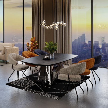 Draaistoel met armleuningen Arabella oranje Kare Design