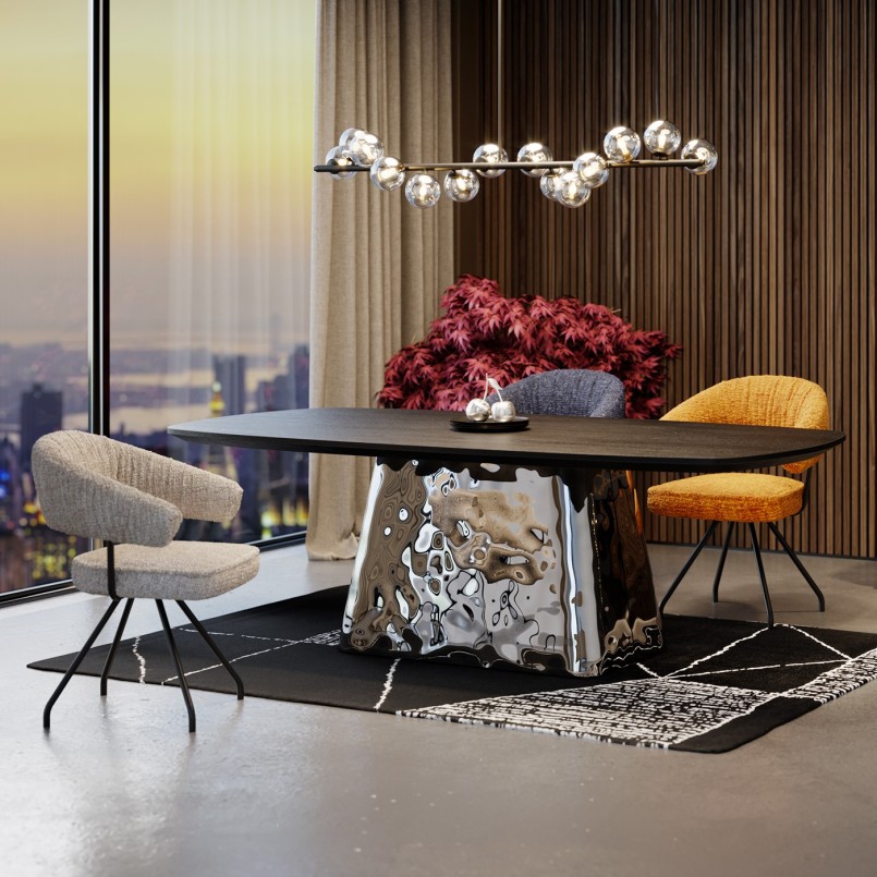 Blue swivel armchair - Arabella - Kare Design