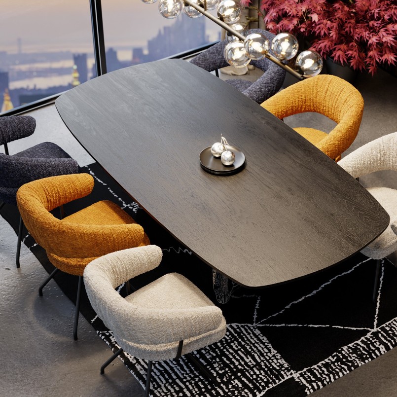 Blue swivel armchair - Arabella - Kare Design
