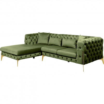 Corner Sofa Bellissima left velvet green Kare Design