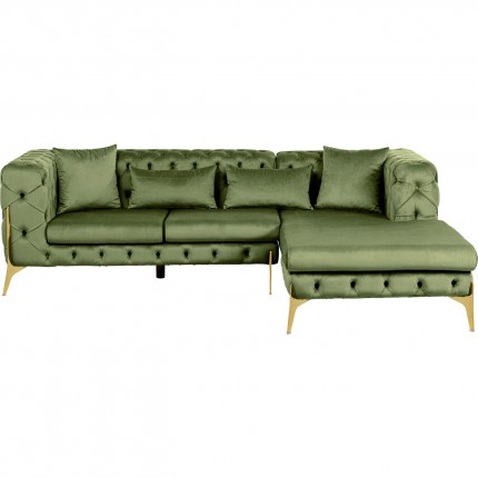 Corner Sofa Bellissima right velvet green Kare Design