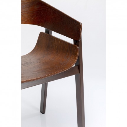 Chair with armrests Biarritz brown Kare Design