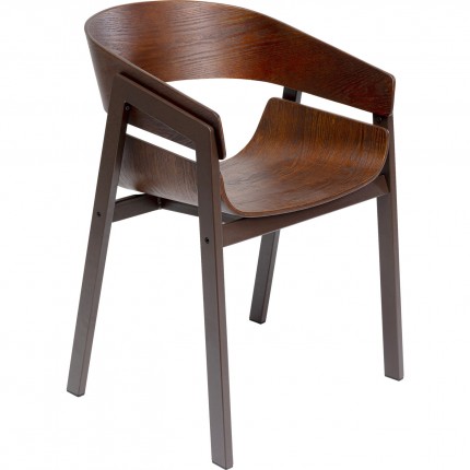 Chair with armrests Biarritz brown Kare Design