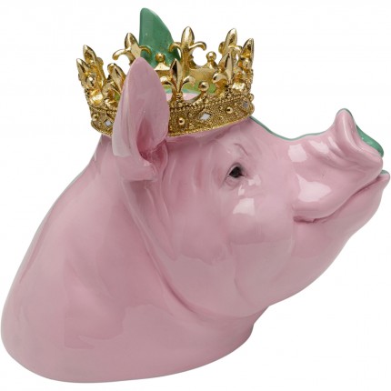 Deco pig king pink and green Kare Design