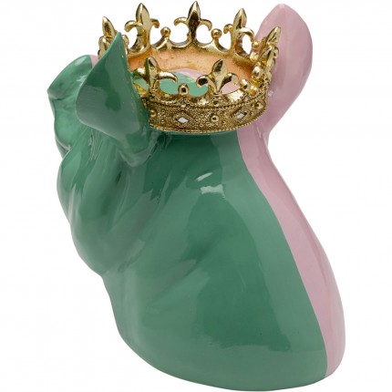 Decoratie varken koning roze en groen Kare Design