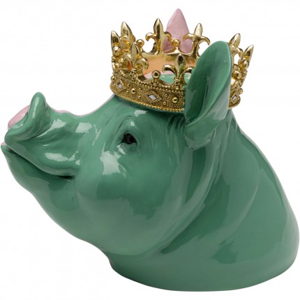 Deco pig king pink and green Kare Design