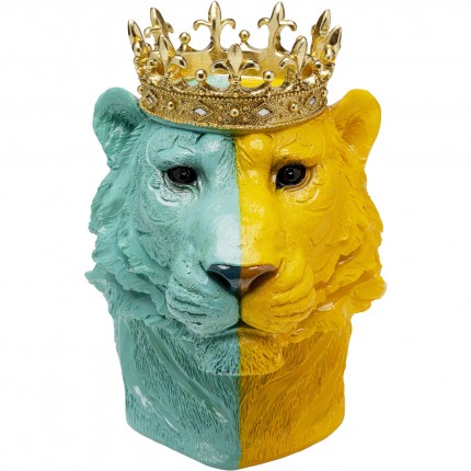 Decoratie tijger koning blauw en geel Kare Design