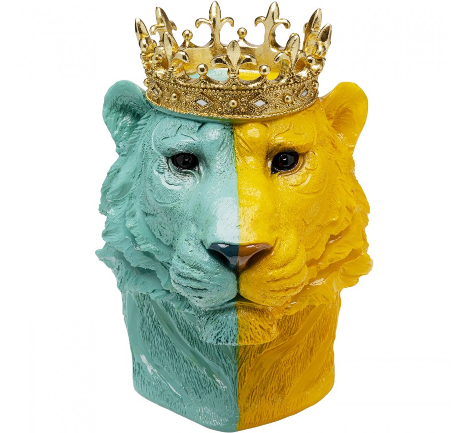 Woonaccessoires tijger koning blauw en geel Kare Design
