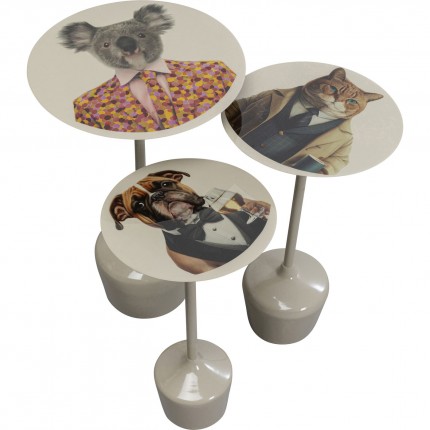 Side Table animals in suits (3/Set) Kare Design