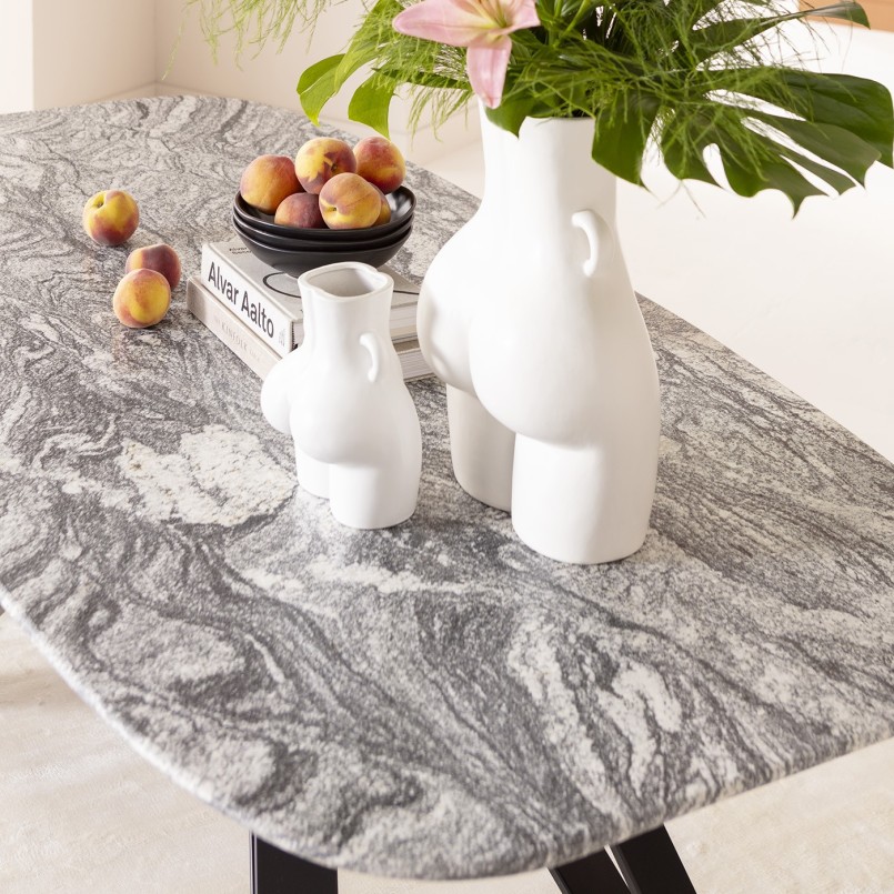 Grijs en wit granieten eettafel - Okinawa - Kare Design